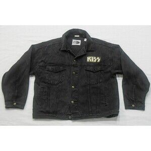 Vintage 1997 KISS Denim Jacket XL Official Band Patches Rock Tour Memorabilia